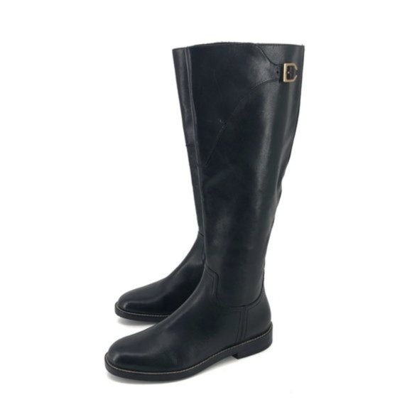 COLE HAAN HARRINGTON GRAND CUSHIONED ZIP BLACK LEATHER KNEE HIGH  BOOTS NEW - Picture 4 of 11